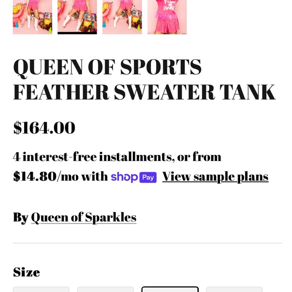 Queen of Sparkle, Queen of Sports feather sweater tank - Picture 2 of 3